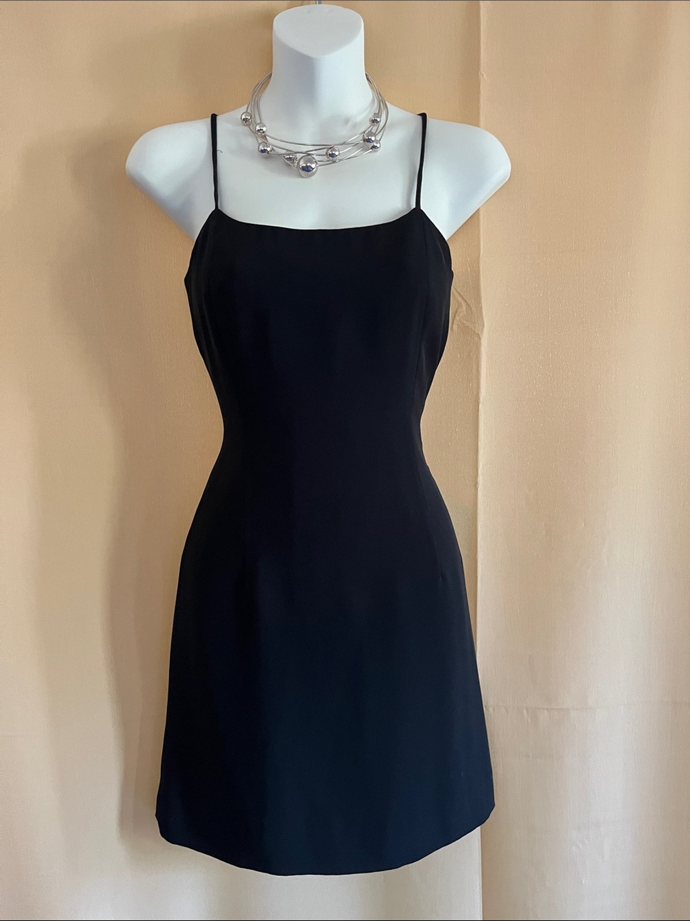 Adrianna Papell Black Spaghetti-Strap Mini Dress